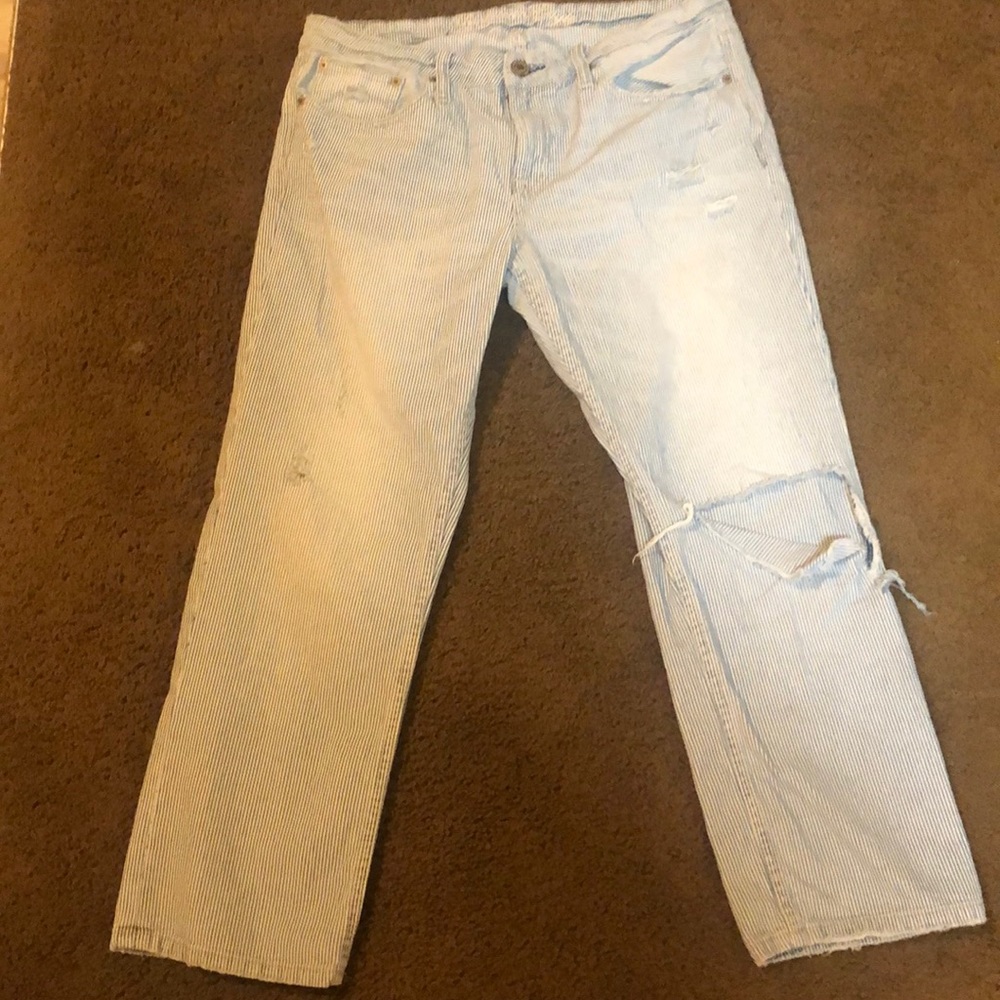 Distressed Wide Leg American Eagle Denim